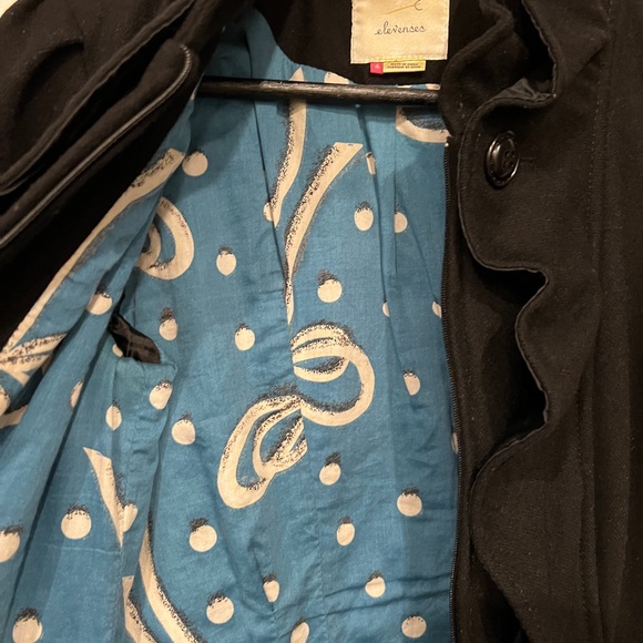 Anthropologie Archival Elevenses Black Wool Jacket w. Scallop Collar Puf… - Picture 4 of 5